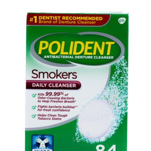 Polident, Antibacterial, Smokers Daily Cleanser, 84 Tablets